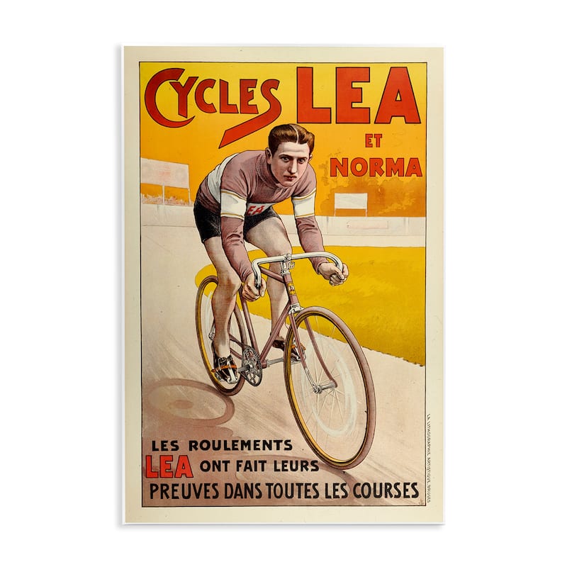 Stupell Yellow Antique Cycling Poster Wall Plaque Art Design By Marcus Jules - 13 x 19