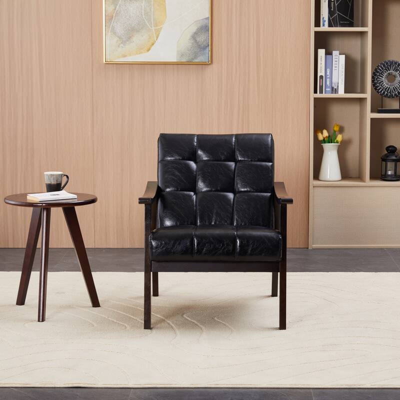 Medieval-inspired Modern Armchair with High back Upholstered Chair, Solid wood legs, Leisure reading chair