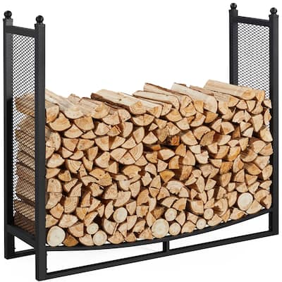 Yaheetech 4ft Heavy Duty Steel Firewood Log Rack Wood Storage Holder