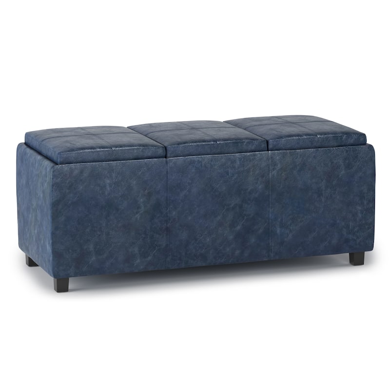 WYNDENHALL Franklin 42-in. Wide Contemporary Rectangular Storage Ottoman
