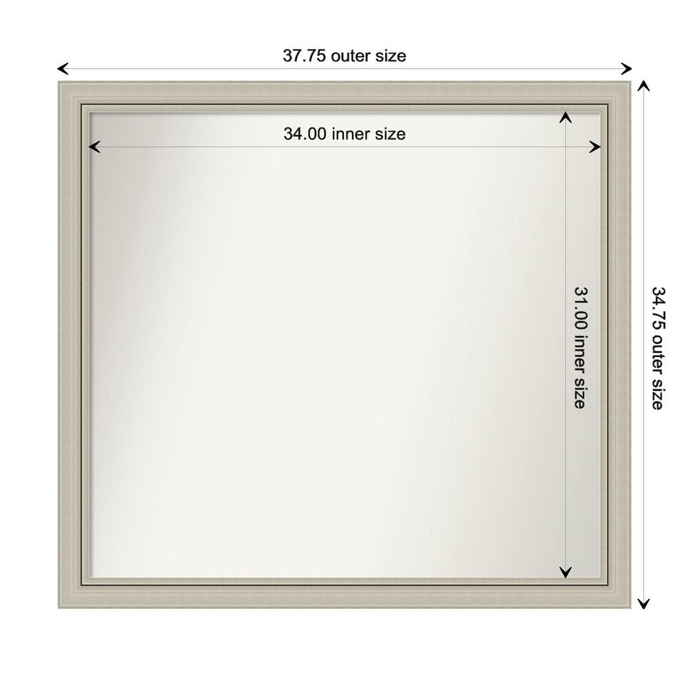 Romano Silver Narrow Framed Non-Beveled Custom Wall Mirror, Bathroom Vanity Mirror