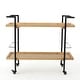 preview thumbnail 8 of 13, Gerard Modern Industrial 2-Tier Wood Bar Cart with Wheels by Christopher Knight Home - 38.00" W x 16.10" D x 33.00" H