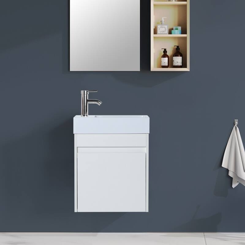 Topcraft 18-inch Wall Mount Bathroom Cabinet with Sink