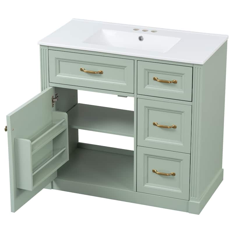 Bathroom Vanity with Sink, Cabinet with Drawers