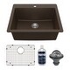 preview thumbnail 44 of 59, Karran Top Mount 25 in. Single Bowl Quartz Kitchen Sink Kit