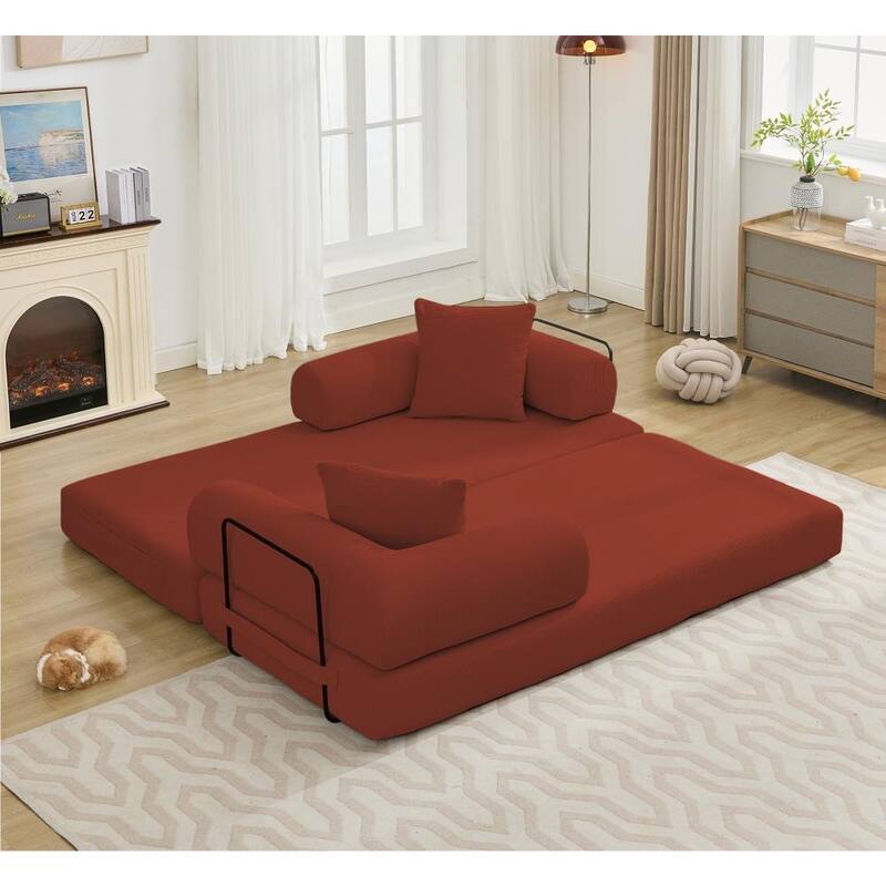 78.5" 4-in-1 Folding Convertible Out King Size Sleeper Sofa Bed
