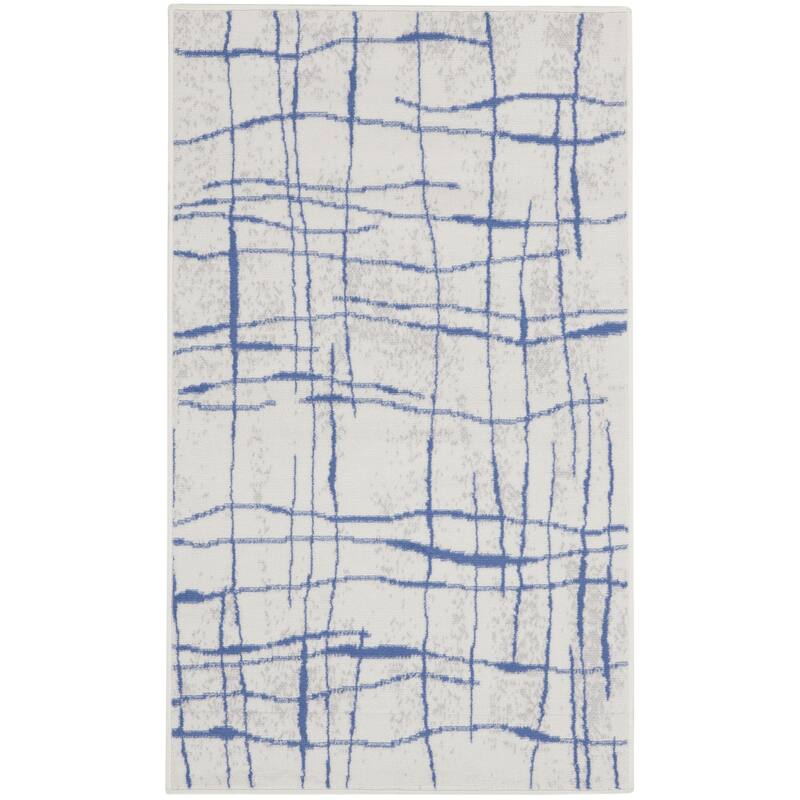 Power Loomed Distressed Geometric Abstract Modern Stain Resistant Area Rug - 60' X '36' X '0.39