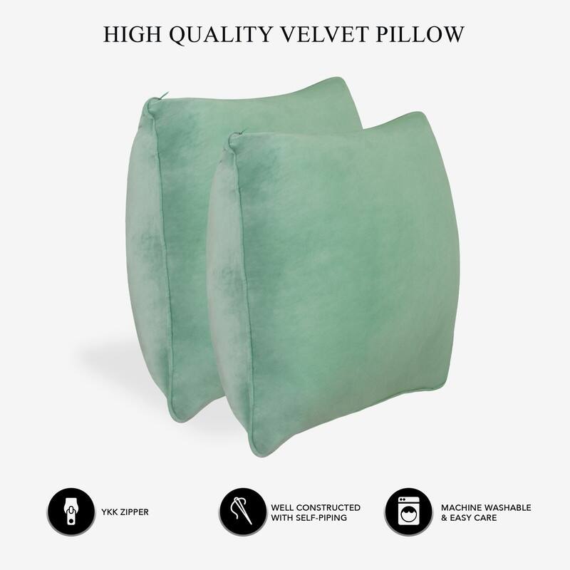 A1HC Pack of 2 Velvet Throw Pillow Covers, Hidden Zipper Closure