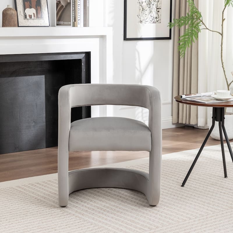 SEYNAR Modern Velvet E-Shaped Open Back Dining chair Set of 4