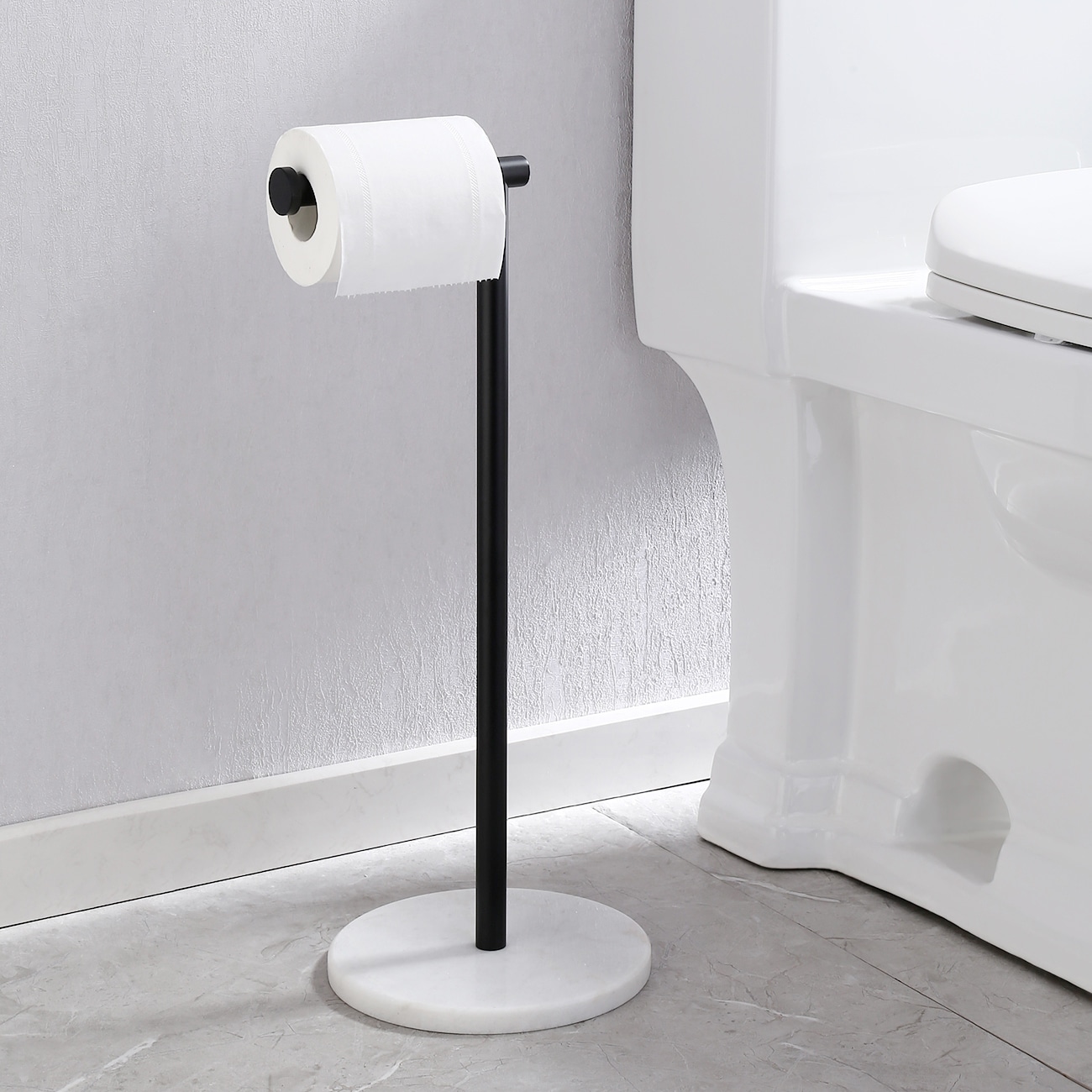 Freestanding Toilet Paper Holder With Natural Marble Base - N/A - On Sale -  Bed Bath & Beyond - 36252620