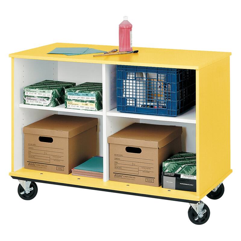 Tall Storage Cabinet - 36" Divided Organizer - Rolling Utility Cart - Home & Office