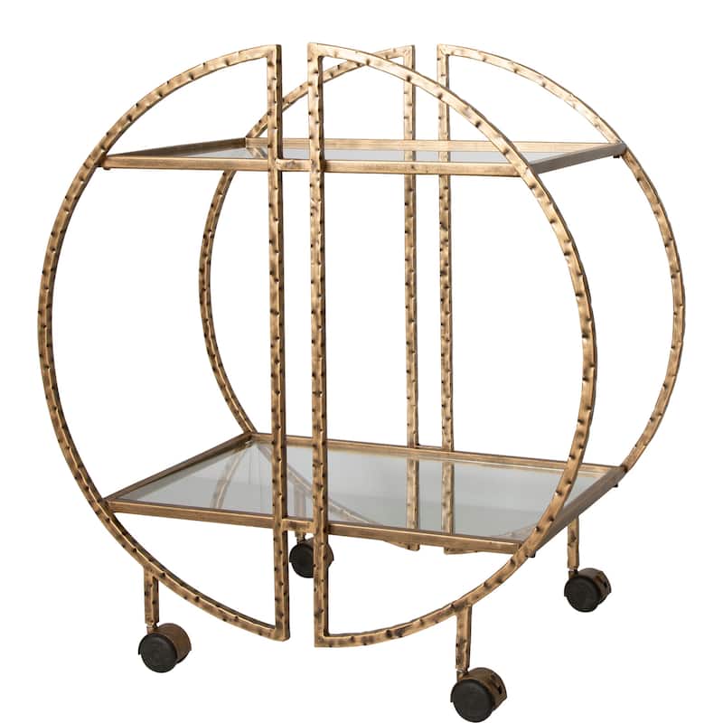 Uttermost 25065 Zelina 31" Wide Iron, Tempered Glass Bar Cart