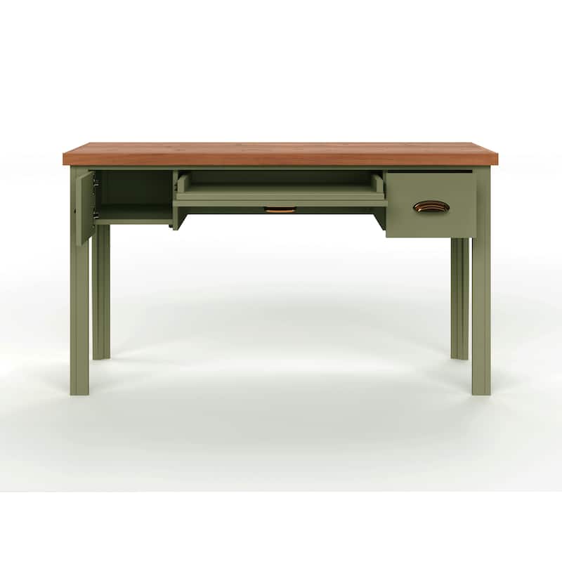 Bridgevine Home Modern Farmhouse 53 inch Writing Desk, No Assembly Required, Two-Tone Finish