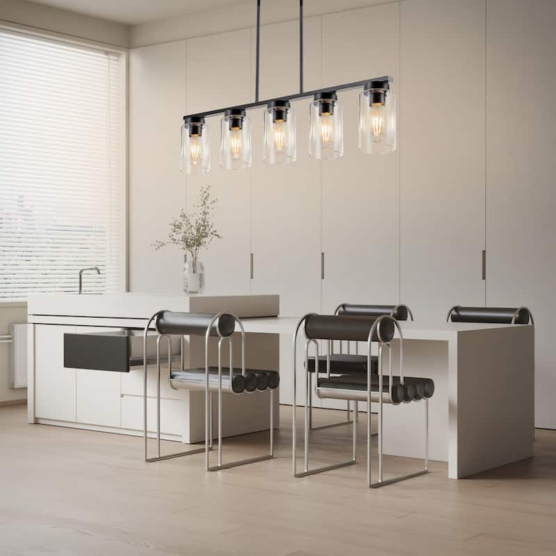 5-Light Linear Chandelier Kitchen Island Lighting Dining Room Light