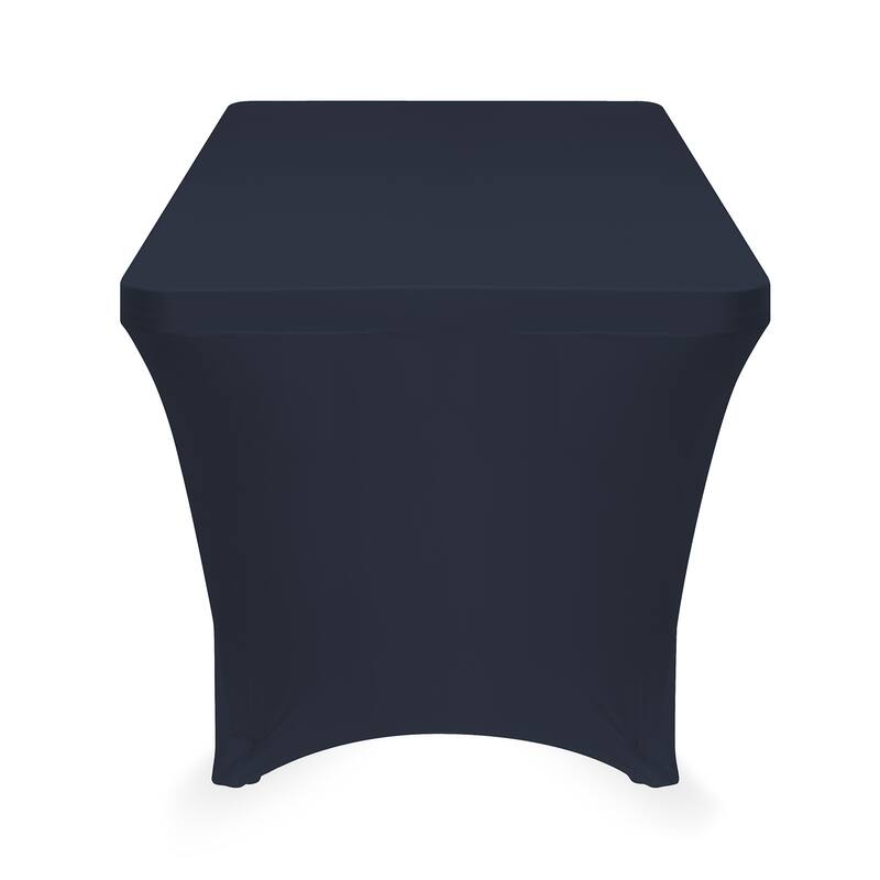 4ft Rectangular Spandex Fitted Tablecloth Navy Blue