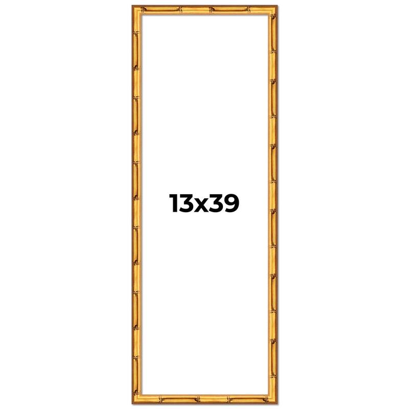 13x39 Frame Gold Bamboo Picture Frame - Modern Photo Frame Includes UV