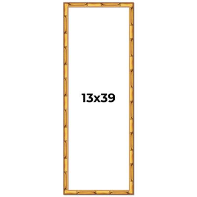13x39 Frame Gold Bamboo Picture Frame - Modern Photo Frame Includes UV