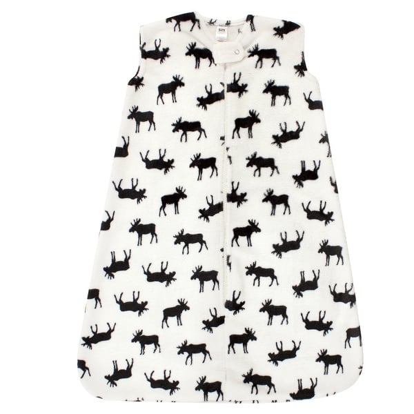 slide 1 of 1, Hudson Baby Plush Sleeveless Sleeping Bag, Sack, Blanket, Moose 0-6 Months - Sleeveless Moose