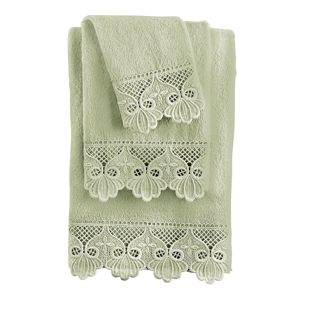 3-Piece Macramé Laced Bathroom Towel Set