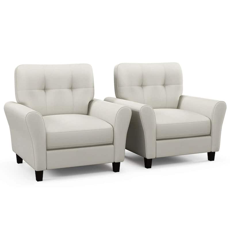1/2 PCS Modern Accent Chair Comfy Upholstered Reading Armchair - 2PCS