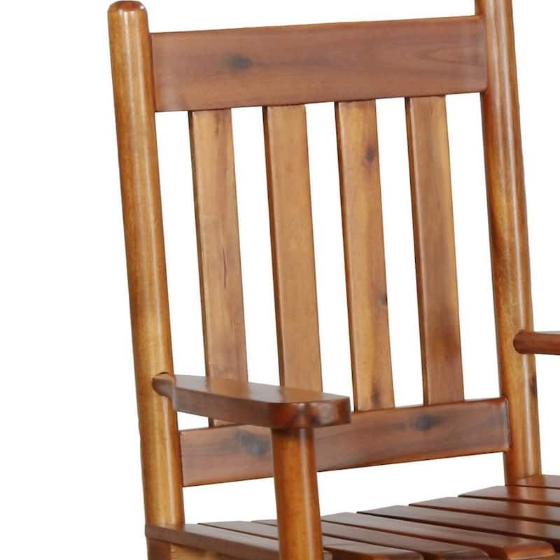 Rocking Chair with Slatted Design Back and Seat - 24 L x 20.75 W x 29.5 H Inches