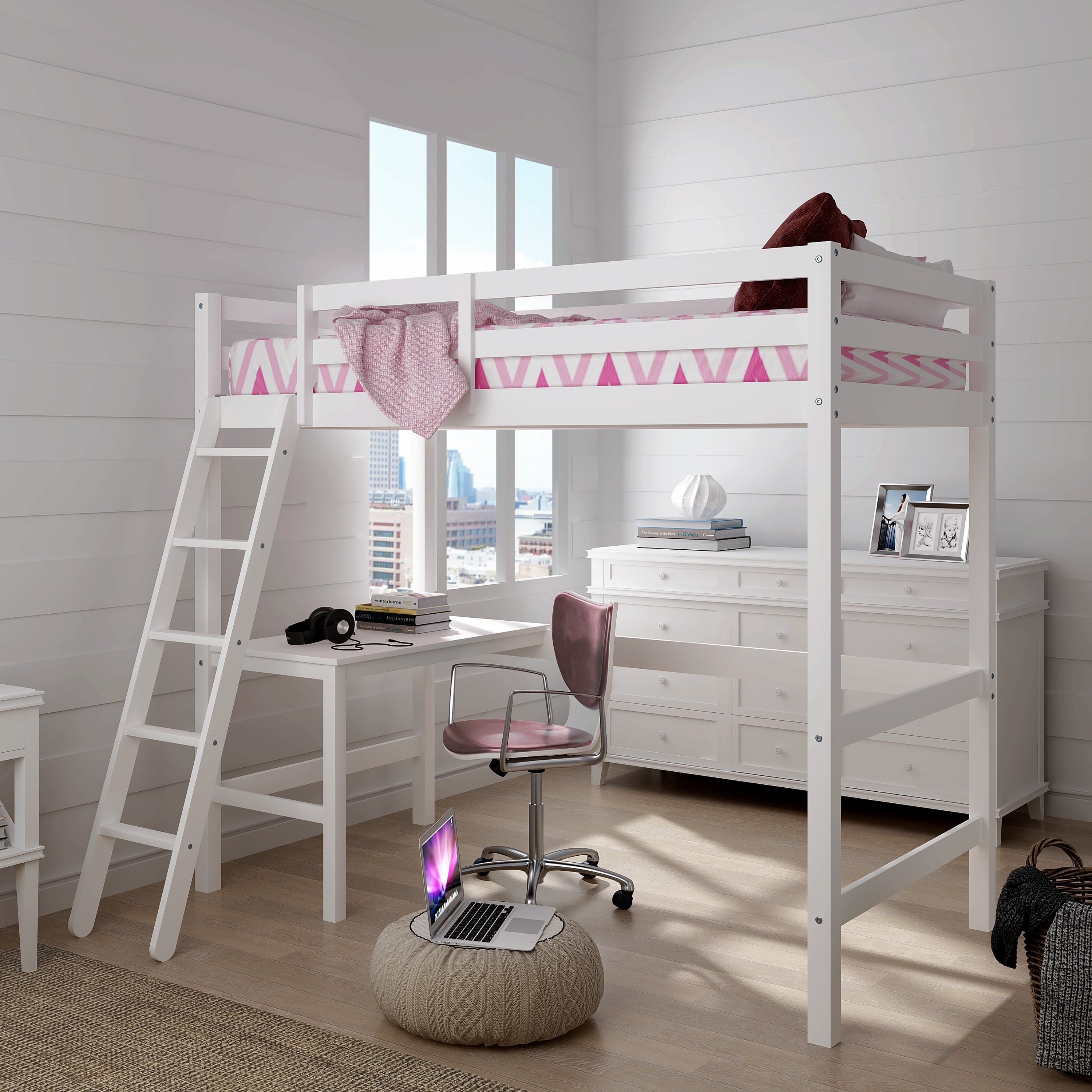 Hillsdale caspian twin store study loft bed