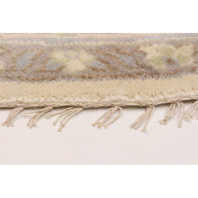 ECARPETGALLERY Hand-knotted Royal Oushak Cream Wool Rug - 8'0 x 8'0