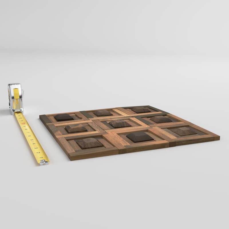 11 7/8"W x 11 7/8"H x 1/2"P Wedge Wood Mosaic Wall Tile, Old Boat Wood - 11 7/8"W x 11 7/8"H x 1/2"P