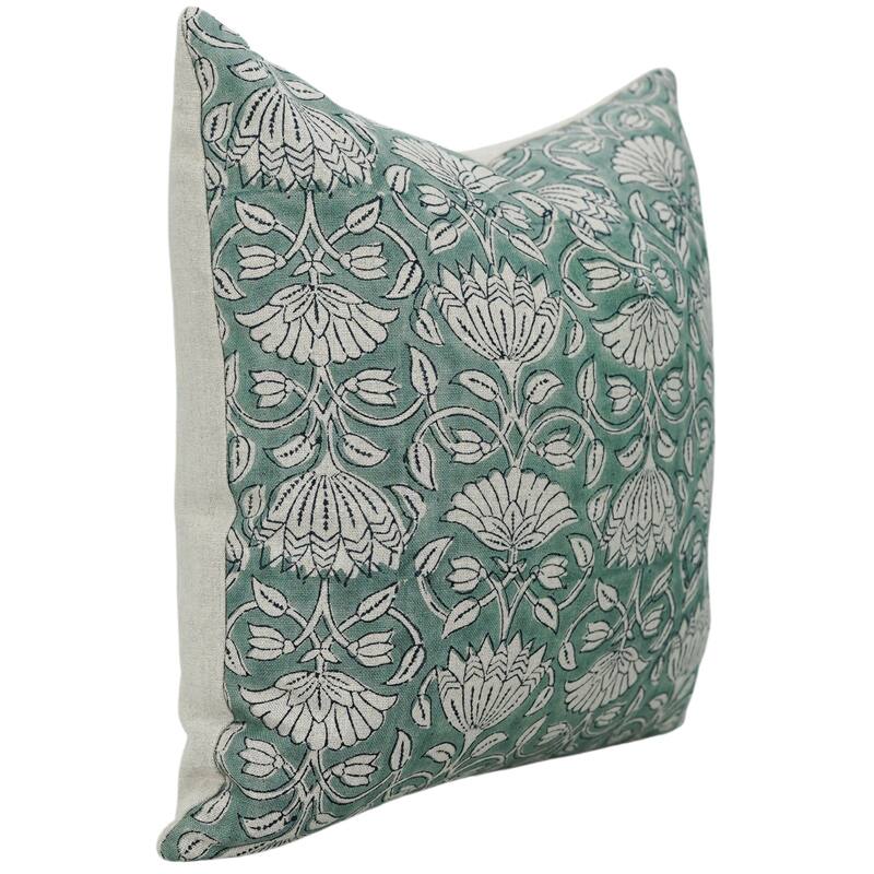 Linen Farmhouse Block print pillow Cover Ulta kamal