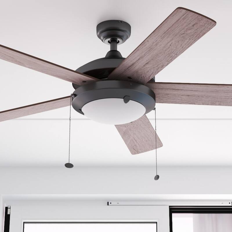 52" Prominence Home Bolivar Farmhouse Ceiling Fan with Light and Pull Chains - 52-inch
