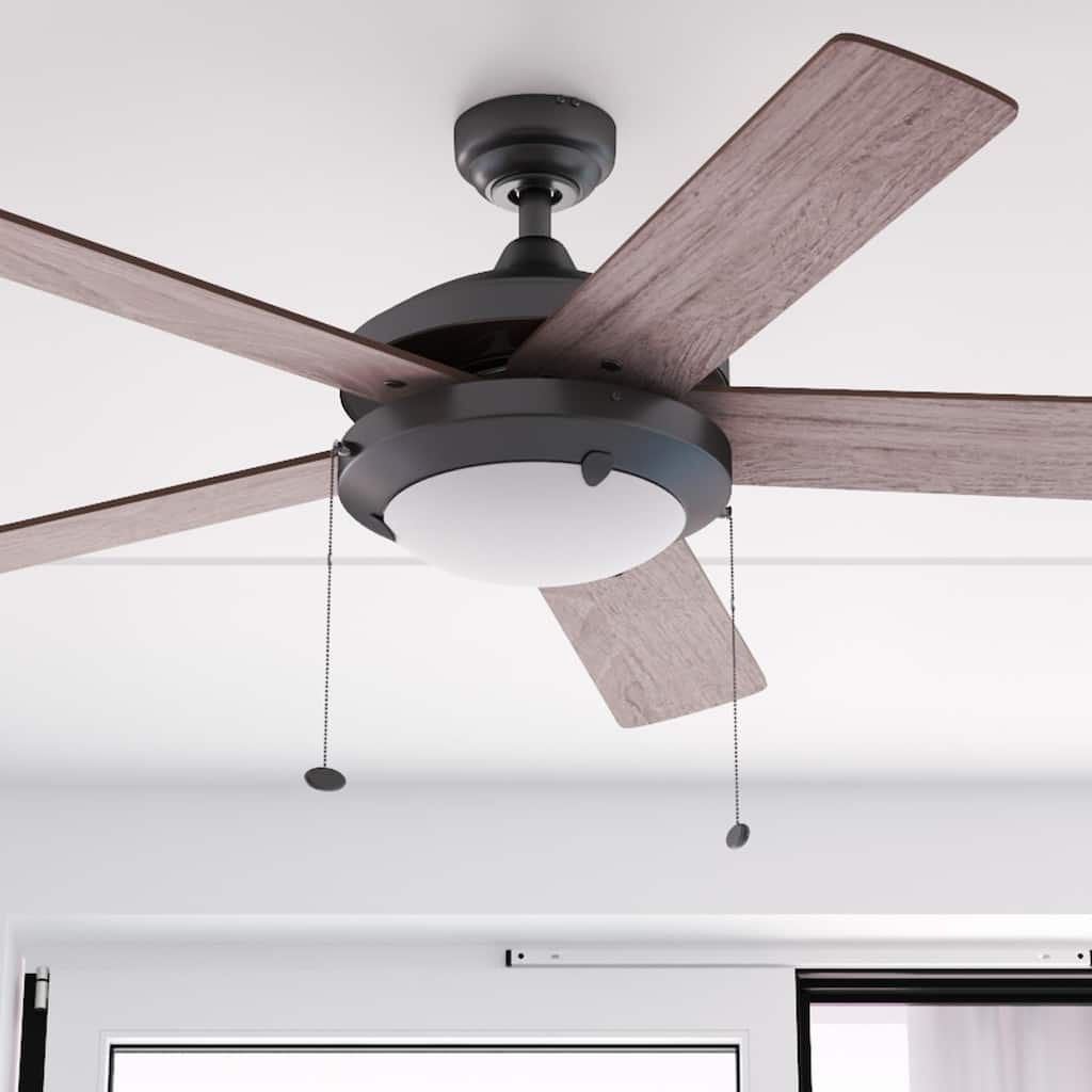 52" Prominence Home Bolivar Farmhouse Ceiling Fan with Light and Pull Chains - 52-inch