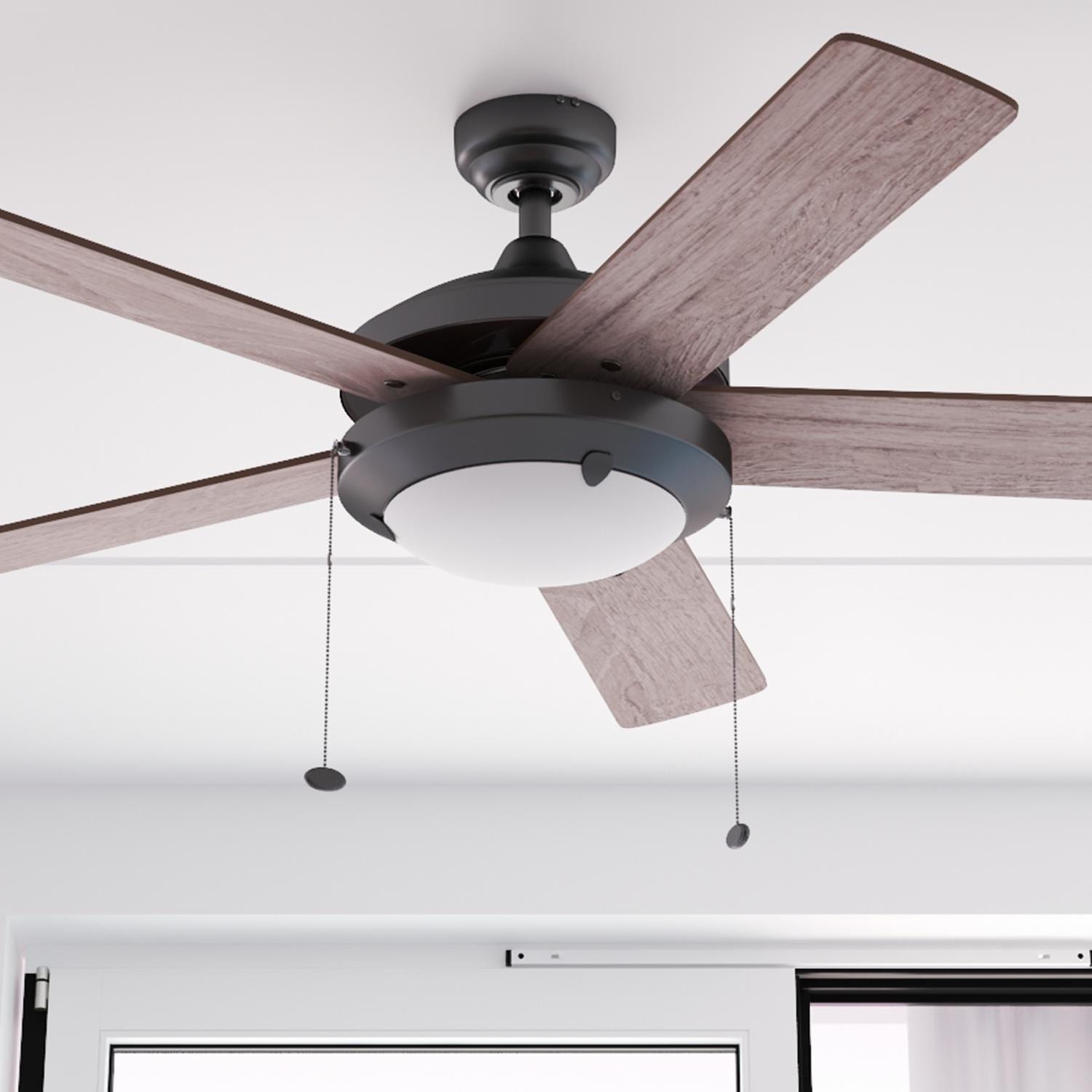 52" Prominence Home Bolivar Farmhouse Ceiling Fan with Light and Pull Chains - 52-inch