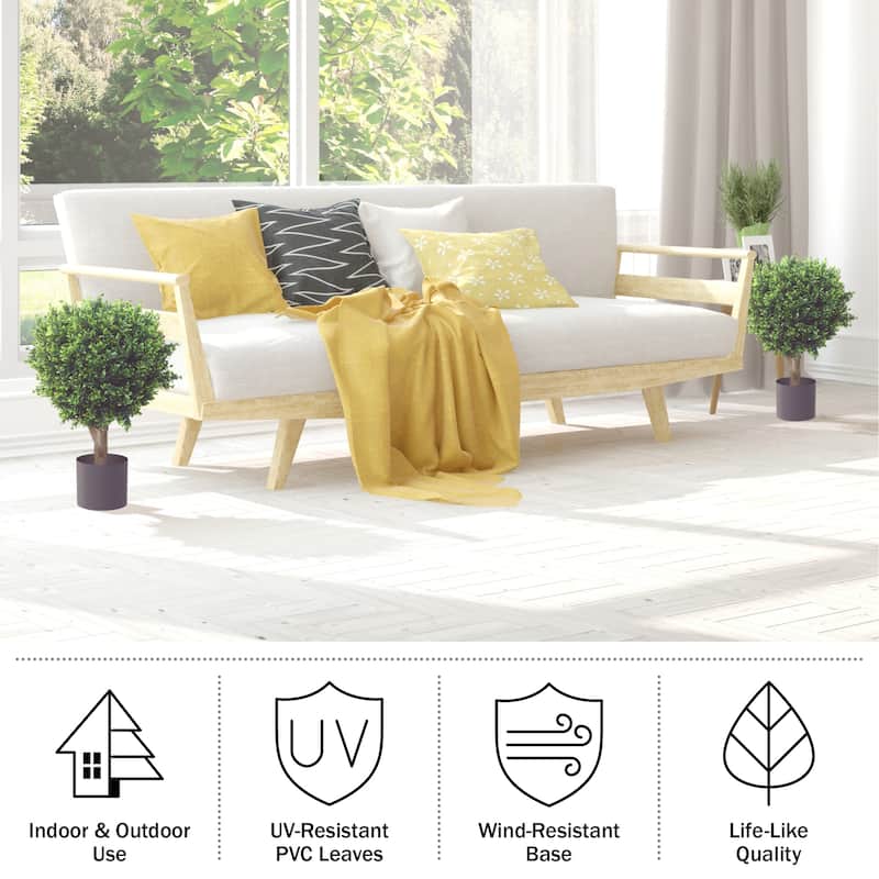 Romano Set of 2 Hedyotis Fake Trees, Green - Set of 2