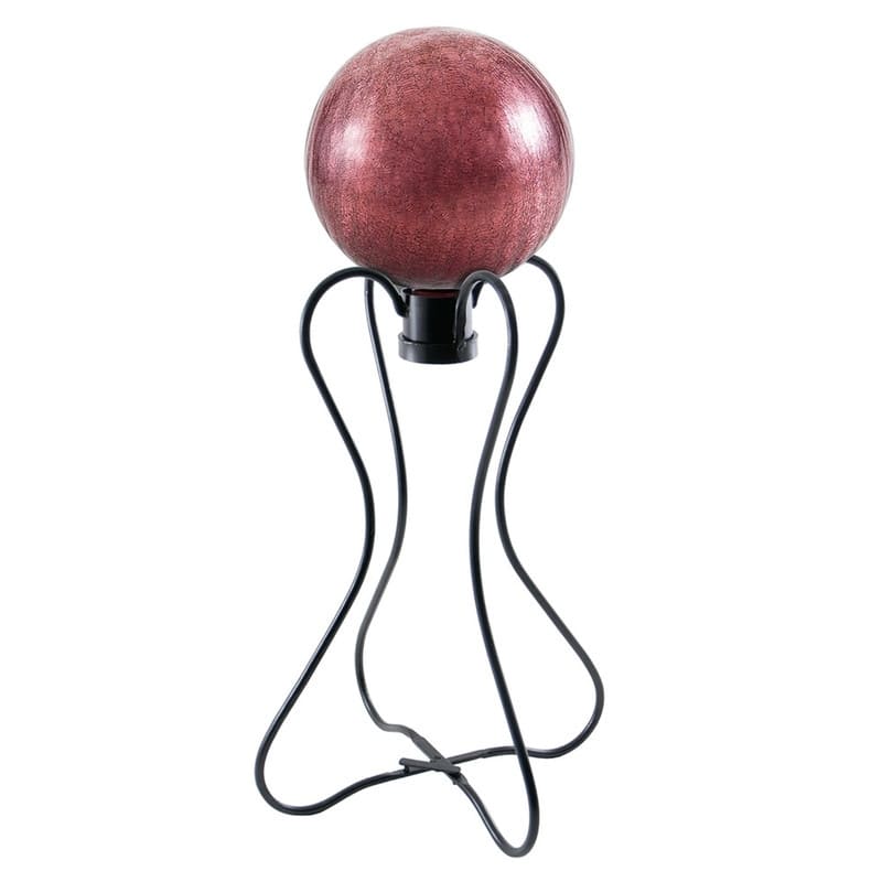 Achla Designs Daffodil Gazing Globe Ball Stand, 21.5 Inch Tall, Black Powder Coat Finish