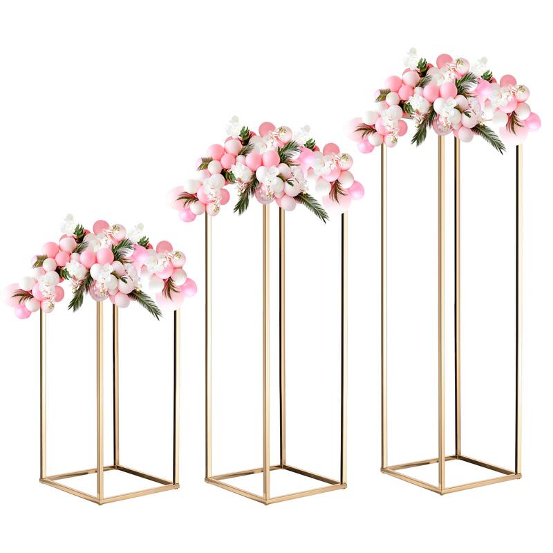 Wedding Flower Stand Vase Column 15.7, 23.6, 31.5 Inch Rack 1 Set - 15.7/23.6/31.5 Inch