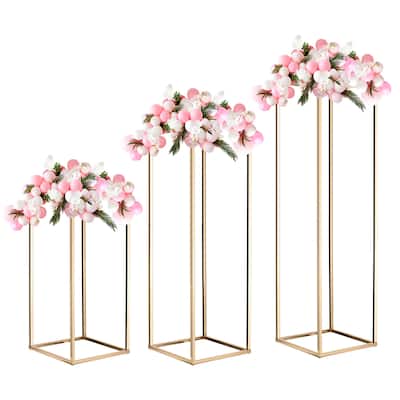 Wedding Flower Stand Vase Column 15.7, 23.6, 31.5 Inch Rack 1 Set - 15.7/23.6/31.5 Inch
