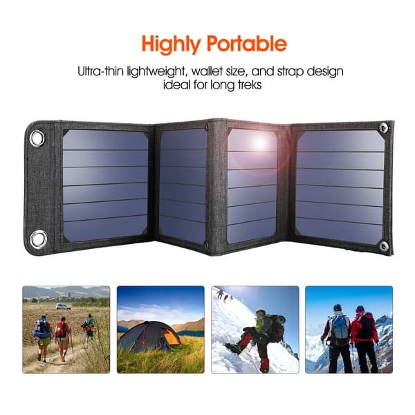 Shop 5v 14w Portable Folding Solar Panel 5v Usb Power Pank Battery Charger For Smartphone Tablet Overstock 23081488