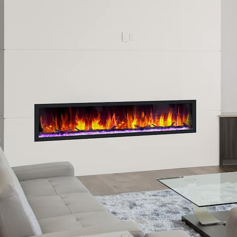 Dynasty Cascade 74-inch Smart Control Electric Fireplaces - 74.5