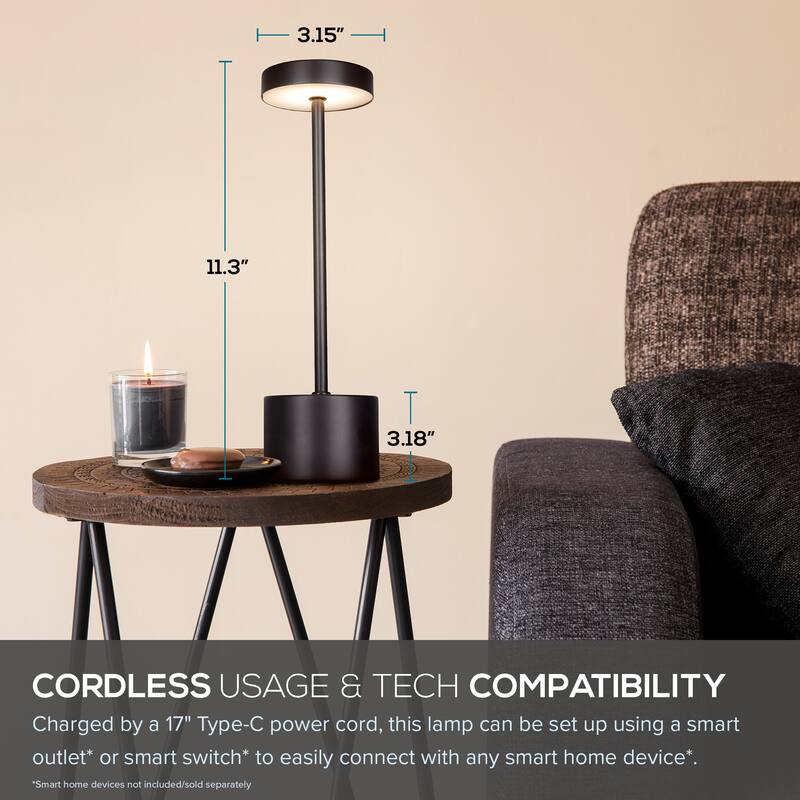 Catalina Halo Touch LED Accent Lamp - Black