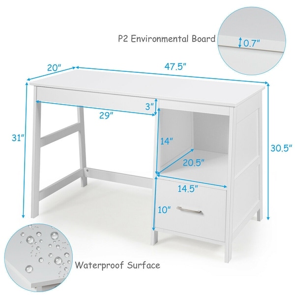 modern desk with storage drawers