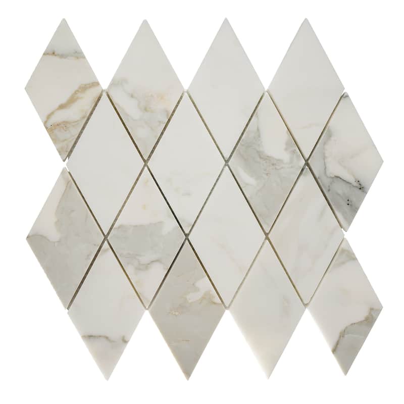 Calacatta Marble Harlequin 3" x 5.5" Honed Mosaic Tile