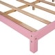preview thumbnail 9 of 8, Pink Full Size Wood Platform Bed with House-shaped Headboard for Kids, Boys and Girls