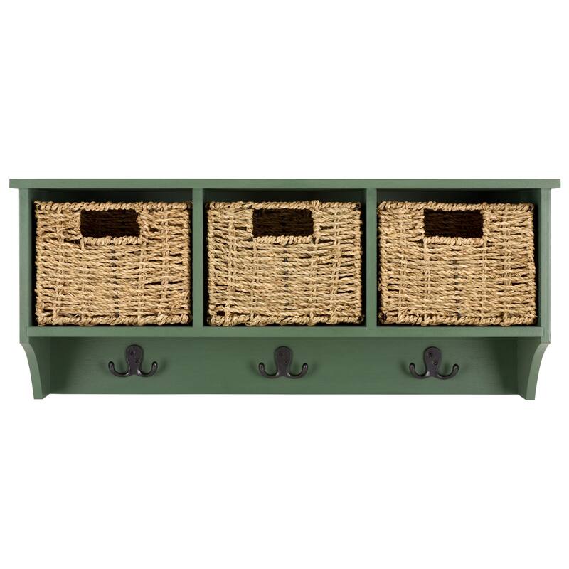 SAFAVIEH Jemina Black Hanging 3-Basket Wall Rack - 28" x 7.8" x 12" - 28"W x 8"D x 12"H