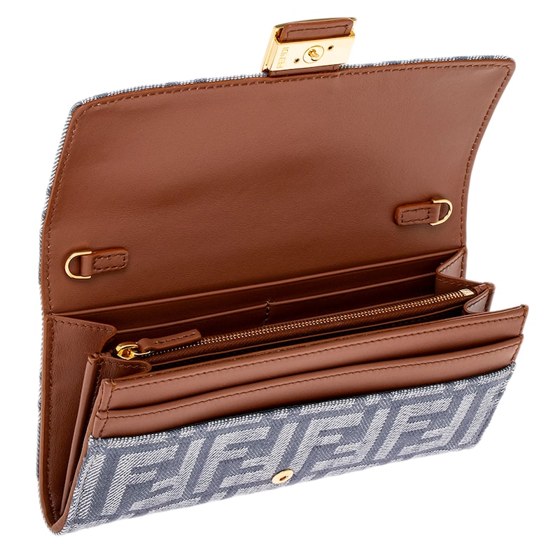 Fendi Baguette Continental Wallet with Chain