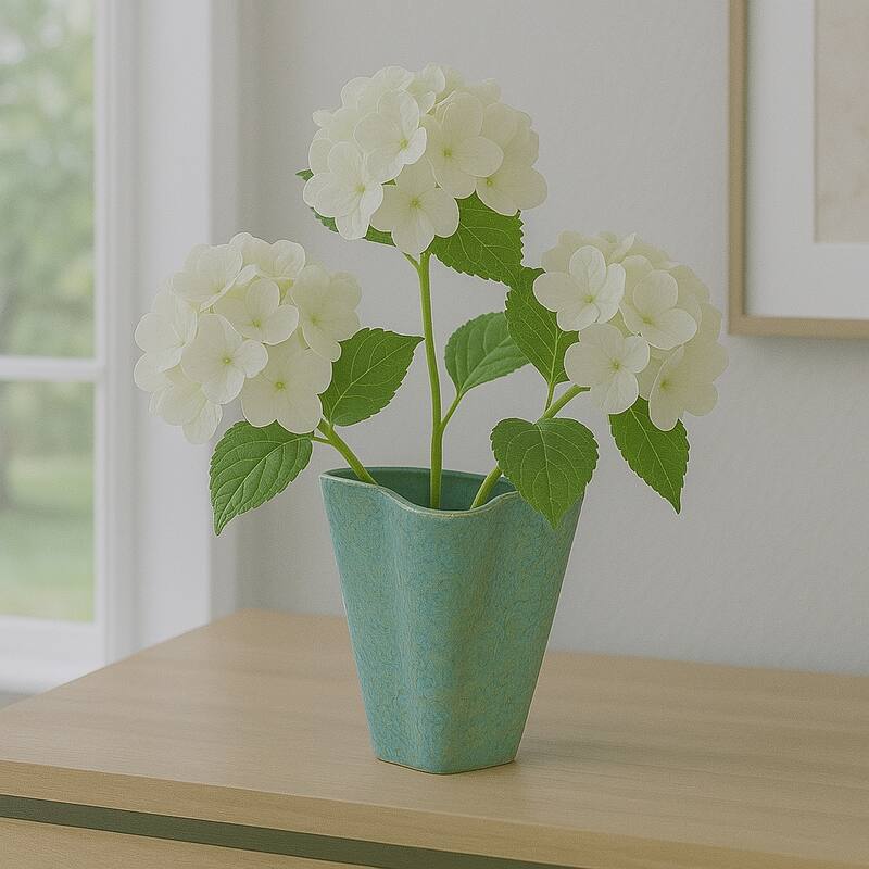 Earthenware Decorative Vase Textured Handmade Elegant Centerpiece