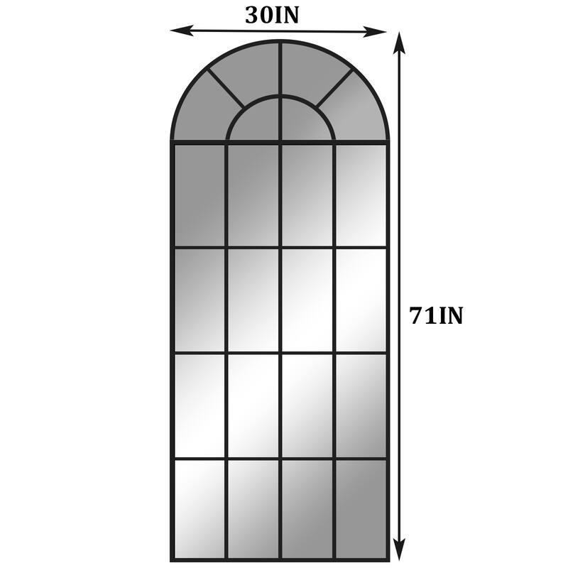 Windowpane Full Length Metal Wall Mirror