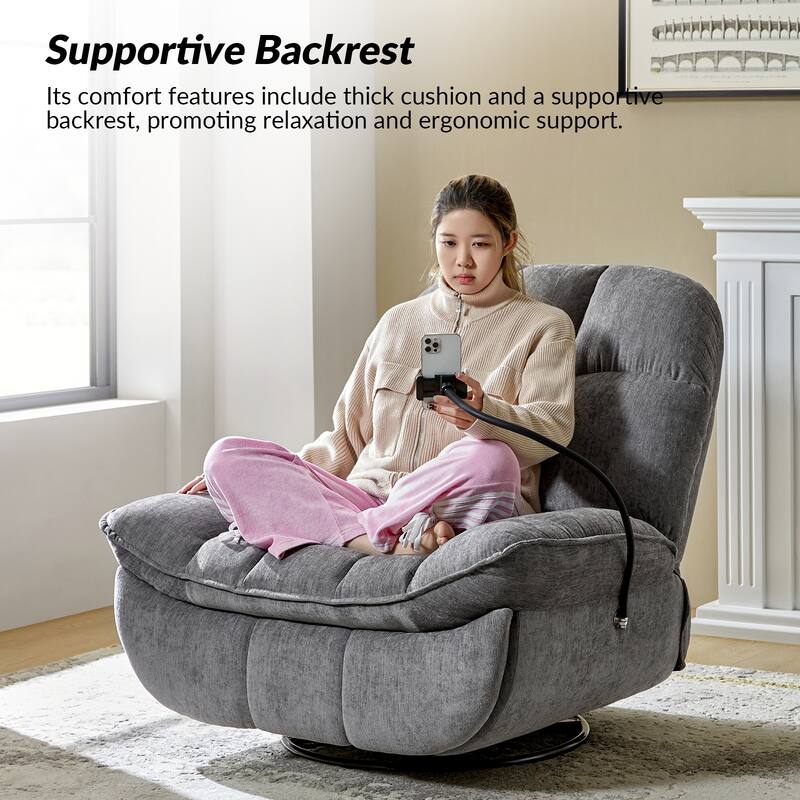 Alina Modern Manual Recliner with A Phone Holder(Set of 2) by HULALA HOME