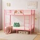 preview thumbnail 4 of 28, Twin Over Twin Bunk Bed For Kids Teens Adults, Heavy Duty Metal Bunk Bed With Ladder