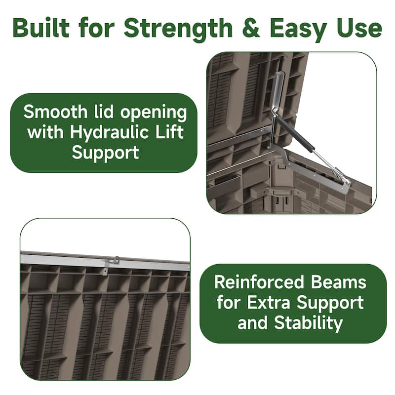 Outdoor Patio Storage Resin Lockable Deck Box