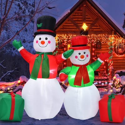 Costway 6Ft & 5Ft Christmas Inflatable Snowmen Blow Up Christmas